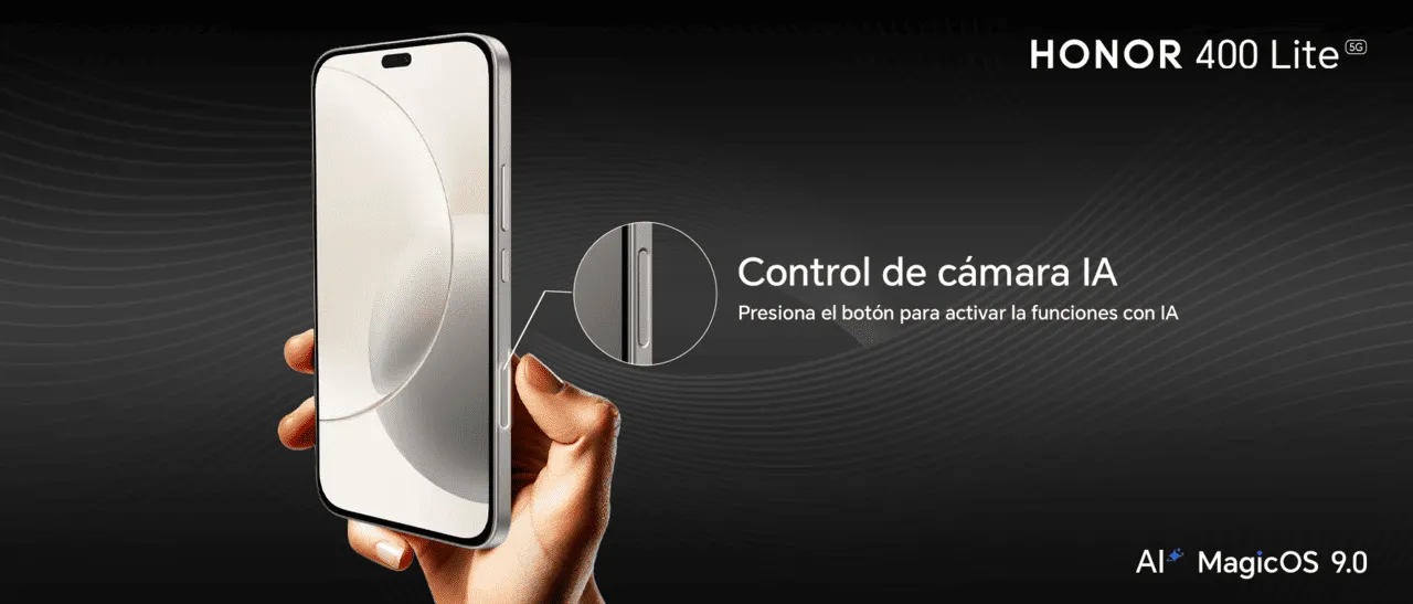 Smartphone HONOR 400 Lite en Chile con cámara IA, pantalla AMOLED y diseño moderno